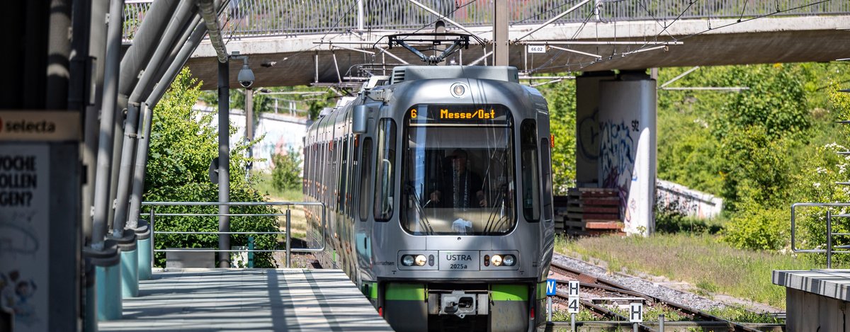 Stadtbahnlinie 6 an Messe/Ost