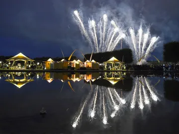 Feuerwerk in den Herrenhäuser Gärten beim Kleinen Fest im großen Garten.