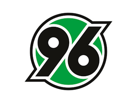 Logo vom Fußballverein Hannover 96 vor weißem Hintergrund